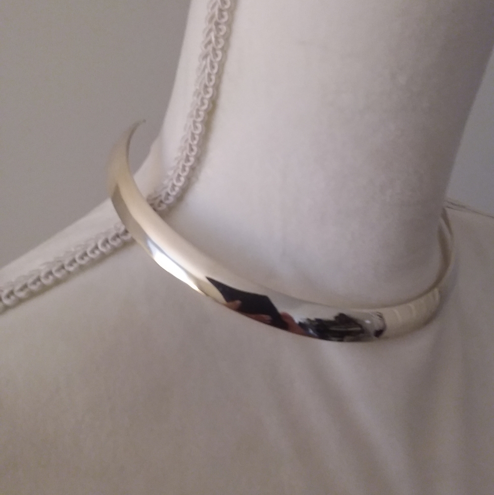 SOLD Sterling Silver 14.5" Choker Cuff Necklace - Picture 4 of 6